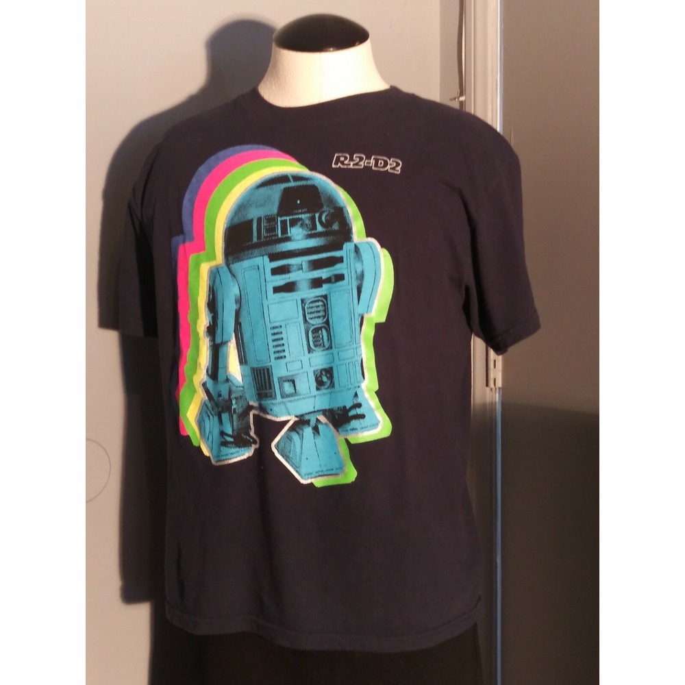 Star Wars Mad Engine 2010 R2-D2 Womens T-Shirt Large Cotton‎ Blue